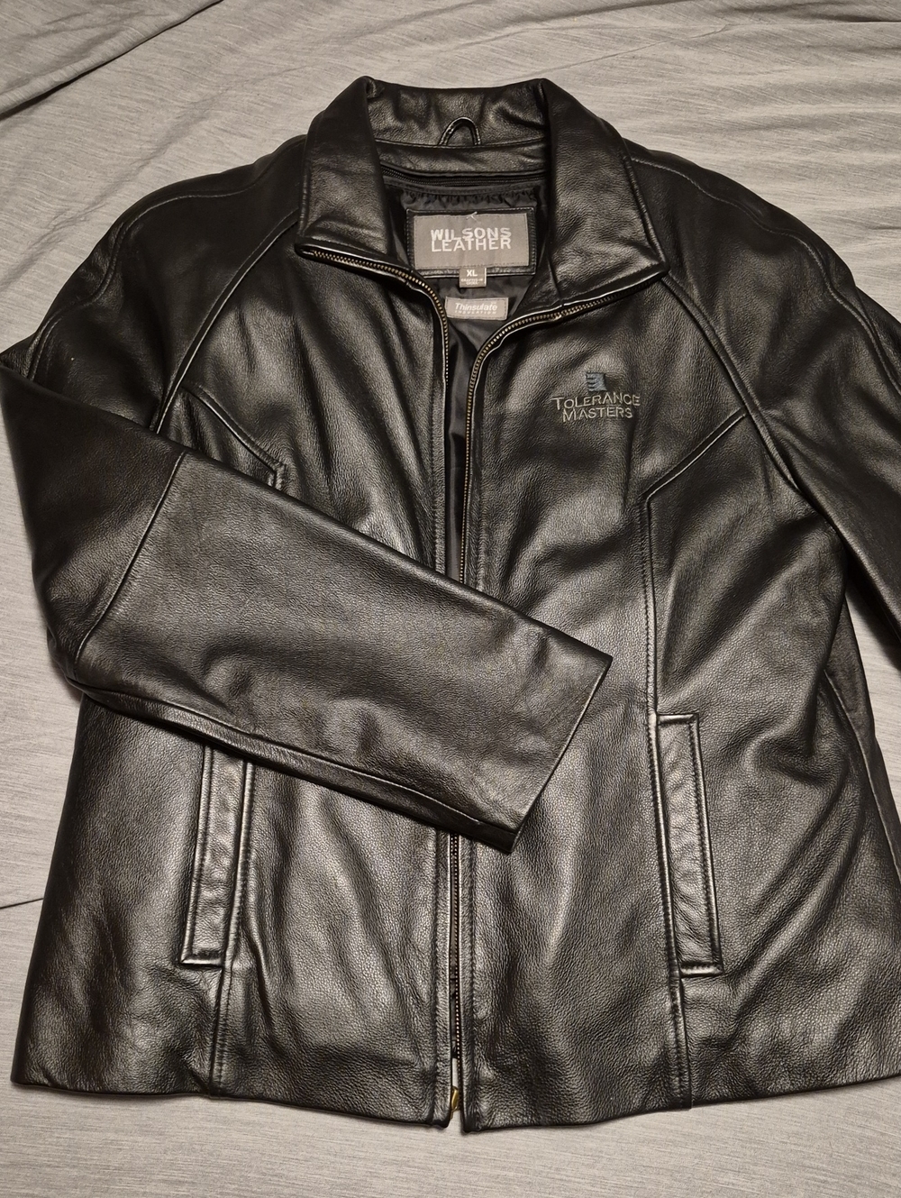 Wilsons Leather Black Men’s Leather Bomber Jacket